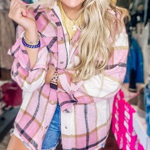 Just Hold on Pink Shacket